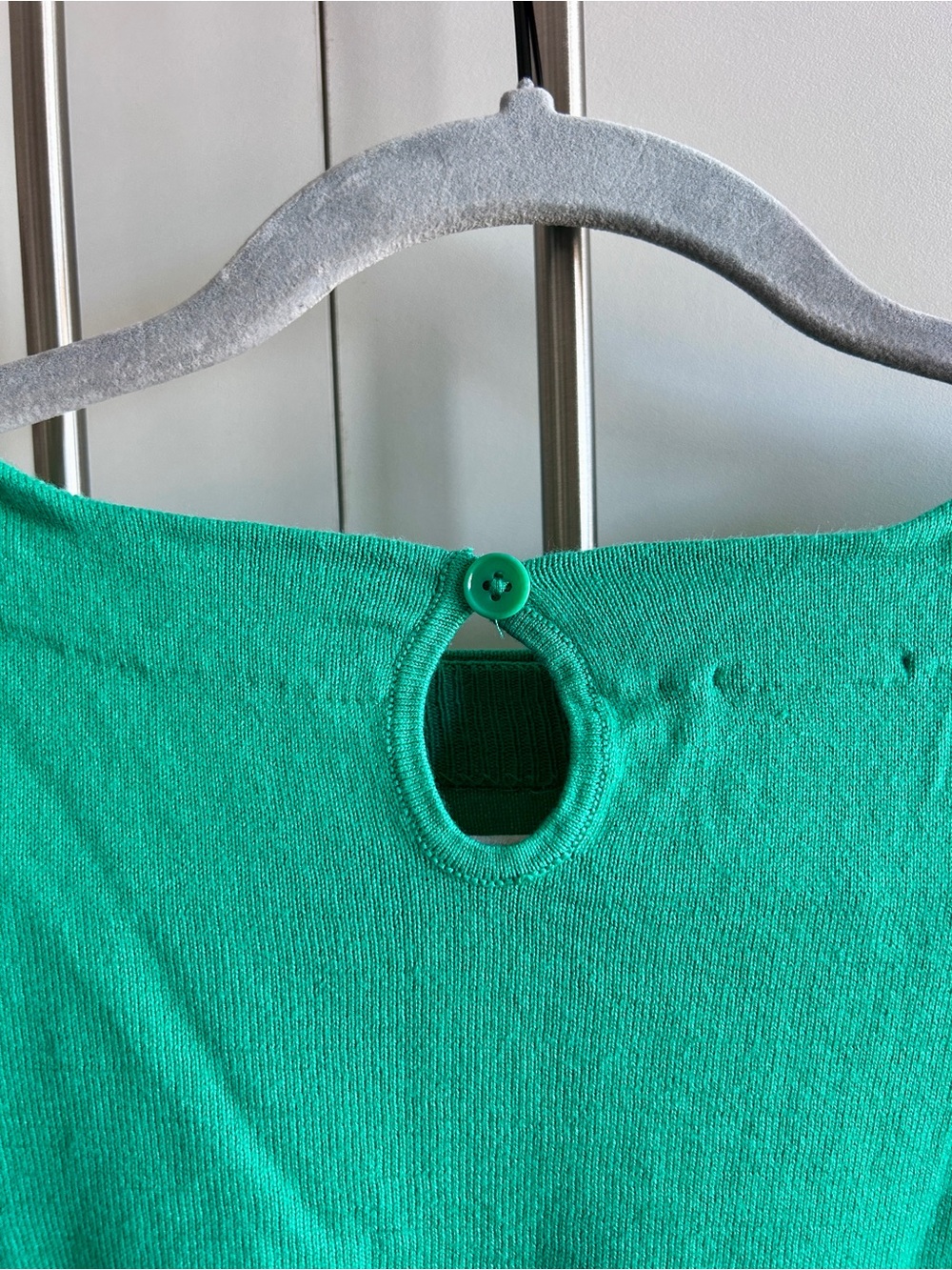 Talbots Bright Green Short-Sleeve Cotton Crewneck Top - Picture 4 of 7